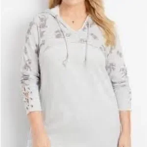 MAURICES plus size floral yoke tunic pullover